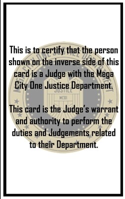 Judge Dredd Judge ID Card