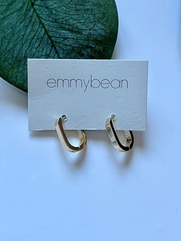 Gold Oval Hoops