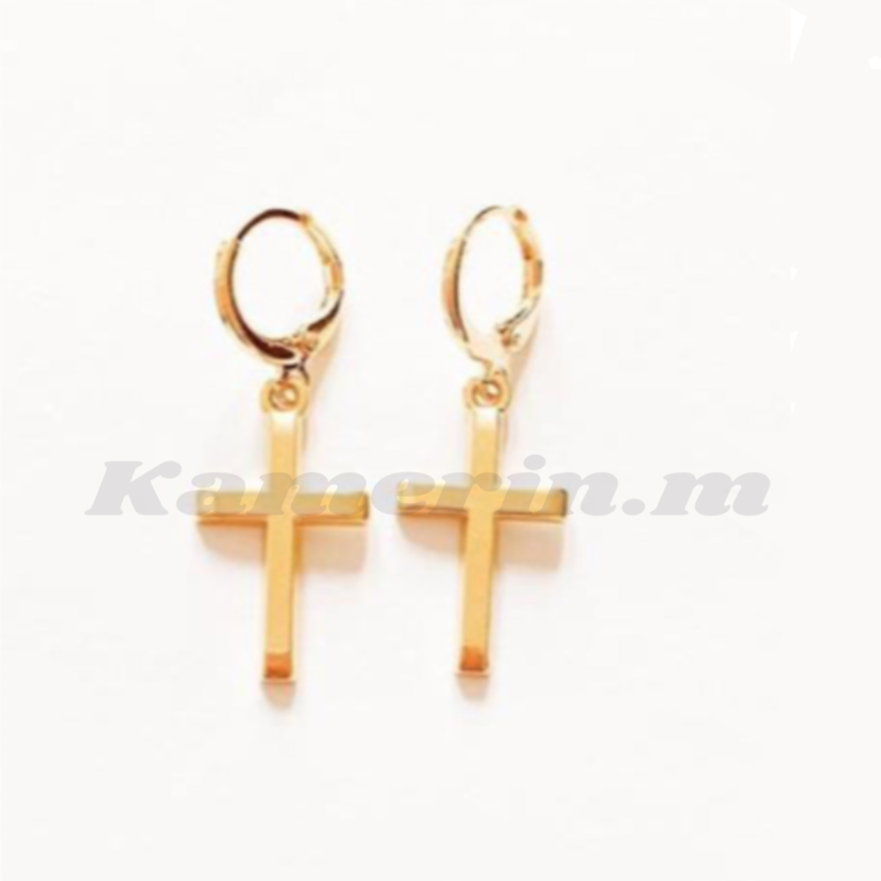 Cross circle hoop earrings!