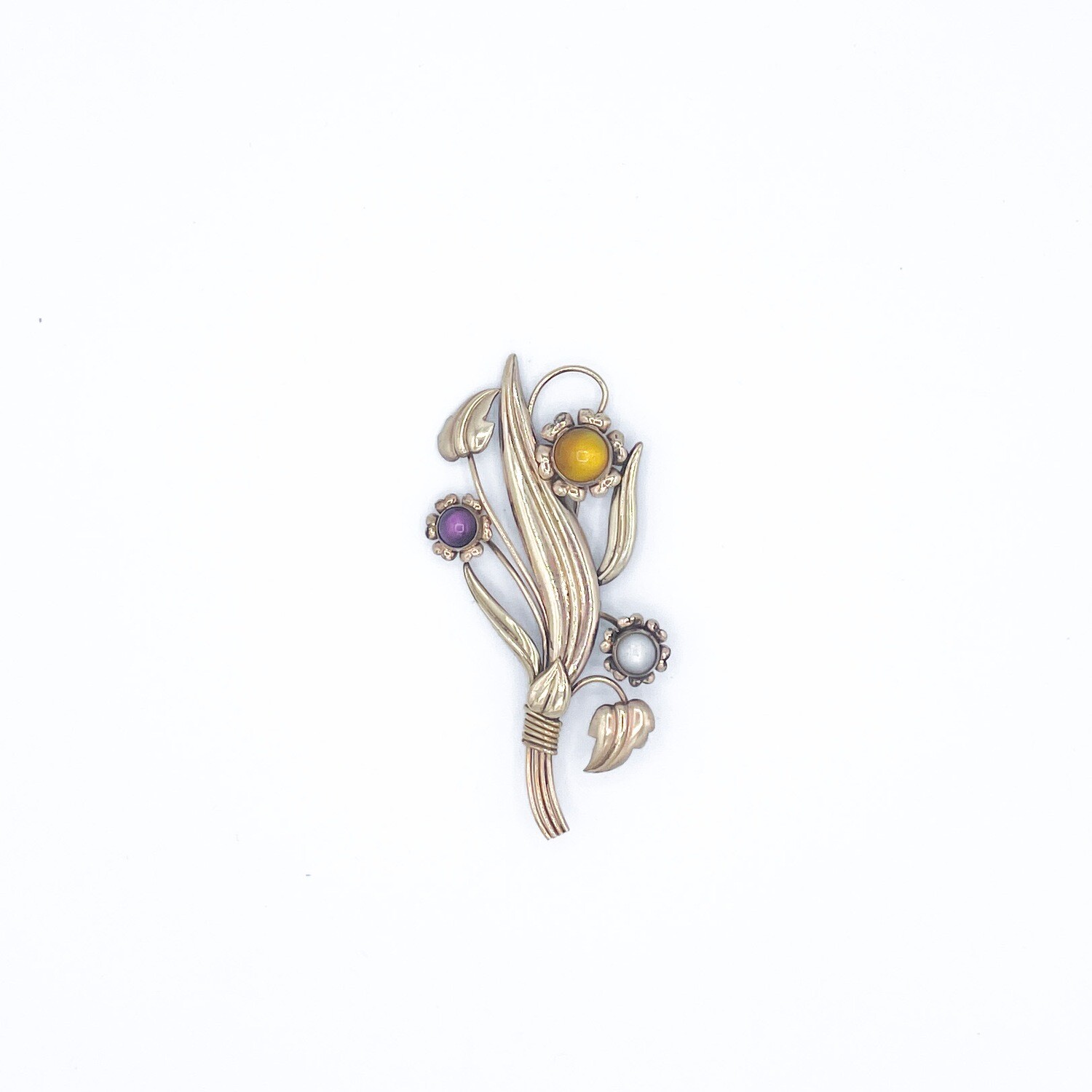 Gold Filled Sterling Large Flower Pin