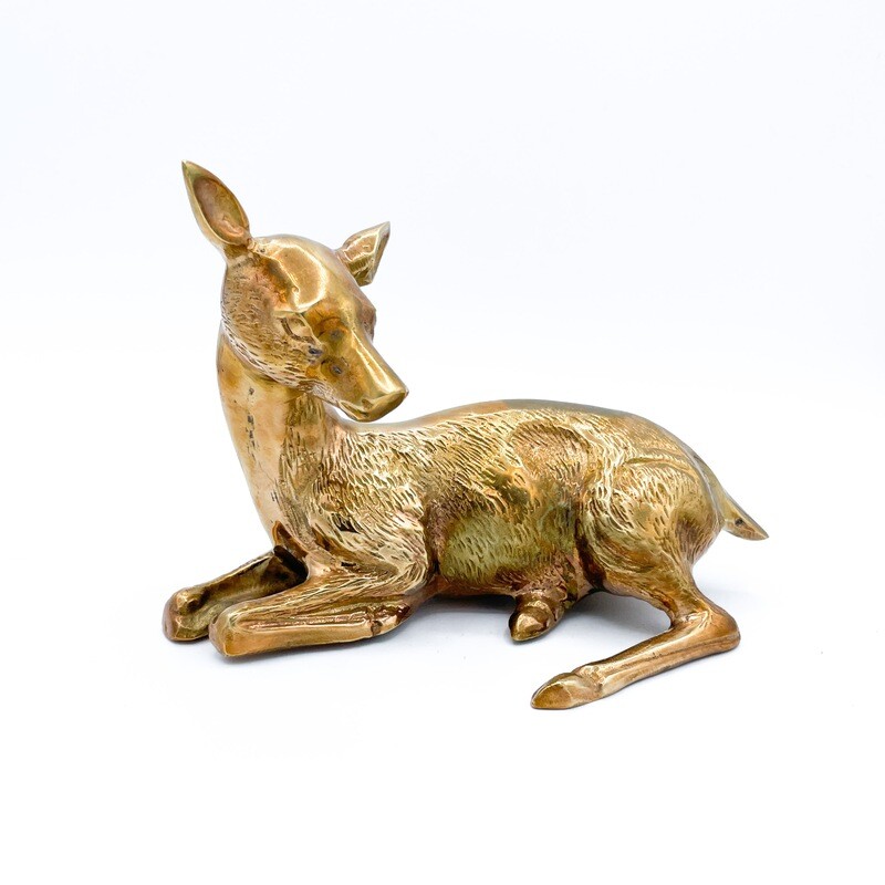 Brass Sitting Deer