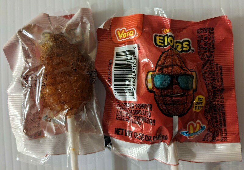Paleta Elote Vero/ Strawberry and Chili Lollipop