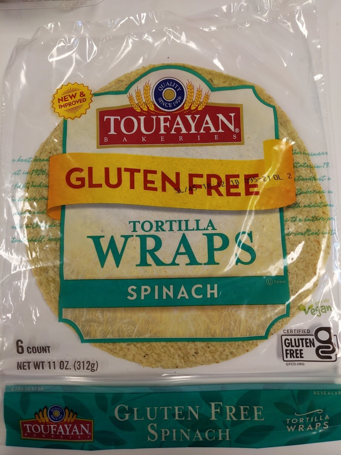 Toufayan Spinach Wrap 