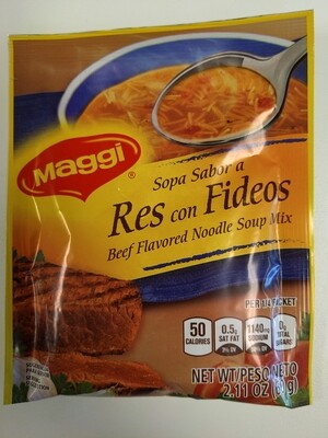 Sopa Res con Fideos Maggi Beef Flavored Noodle Soup 60g