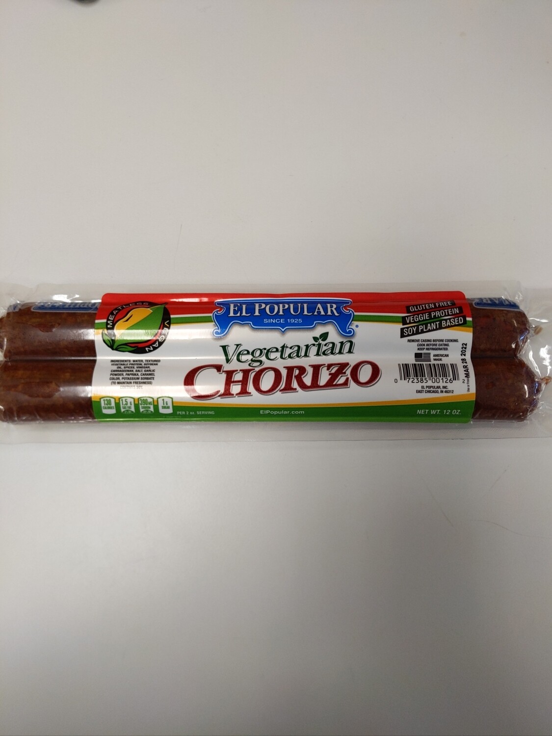 Soy Chorizo El Popular 12oz