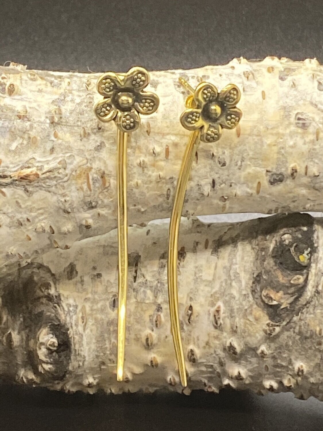Brass Flower Stud Earring
