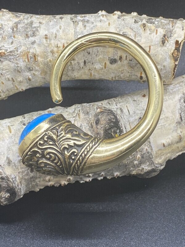 Turquoise & Brass Ear Weight