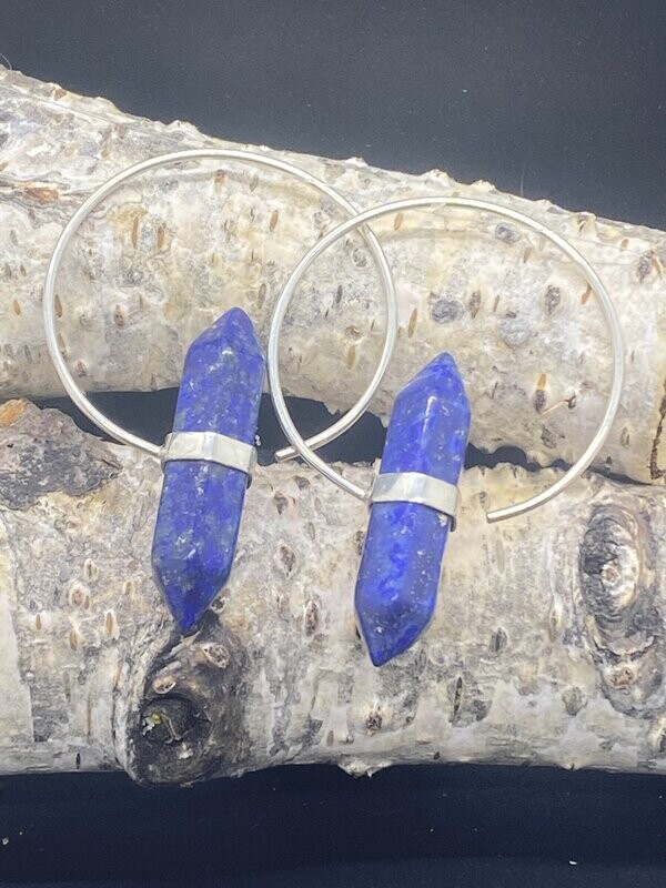 Lapis Lazuli Hoop Earrings