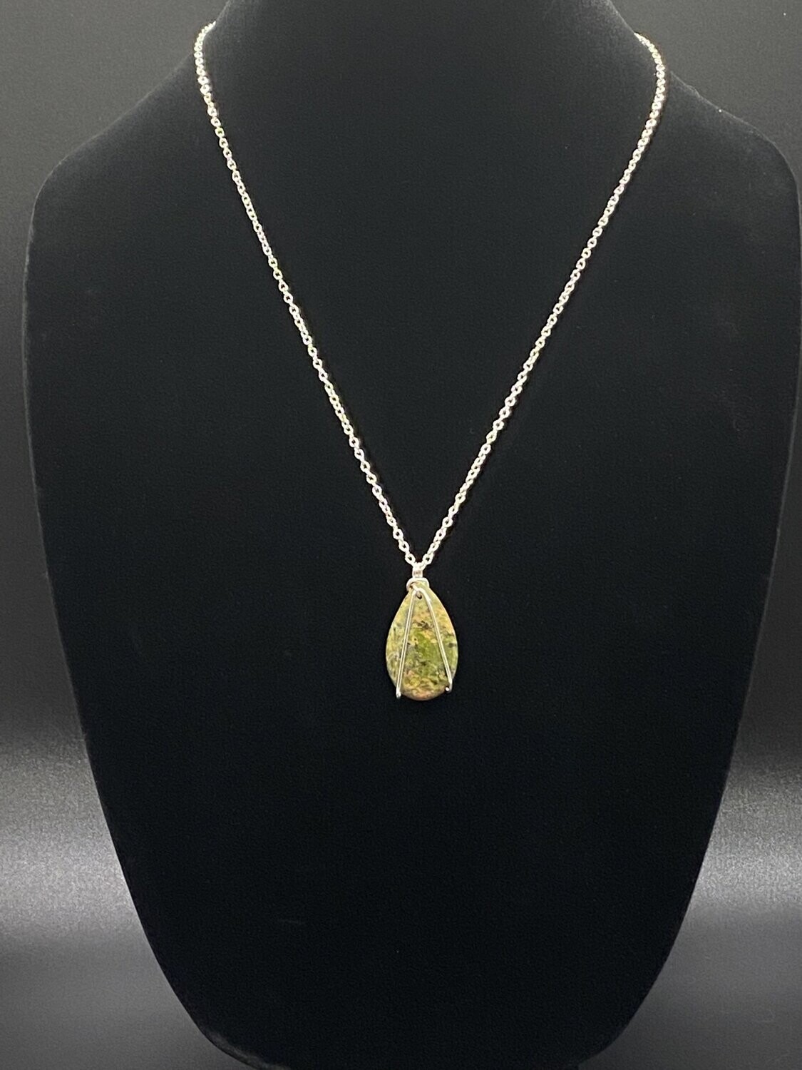 Unakite Teardrop Necklace