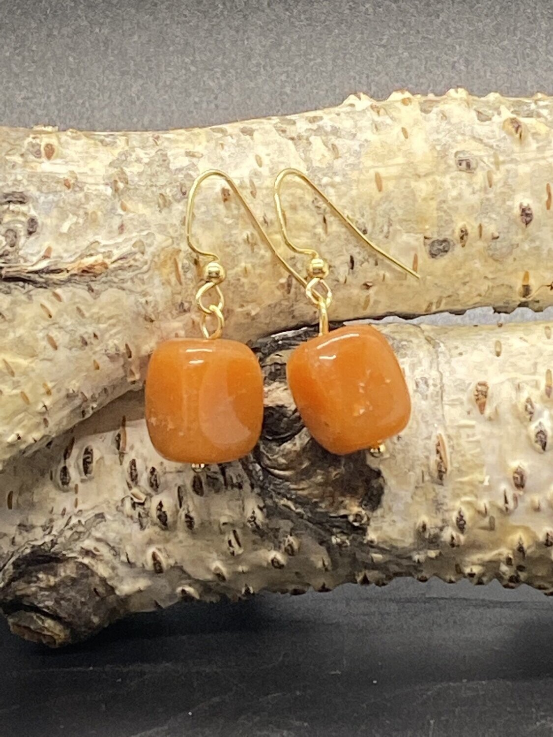 Peach Aventurine Drop Earrings