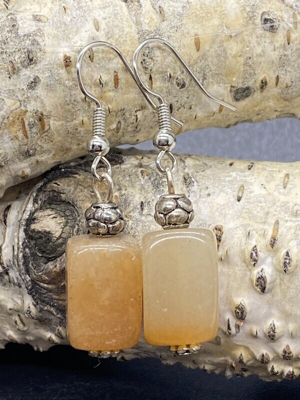 Peach Aventurine Drop Earrings