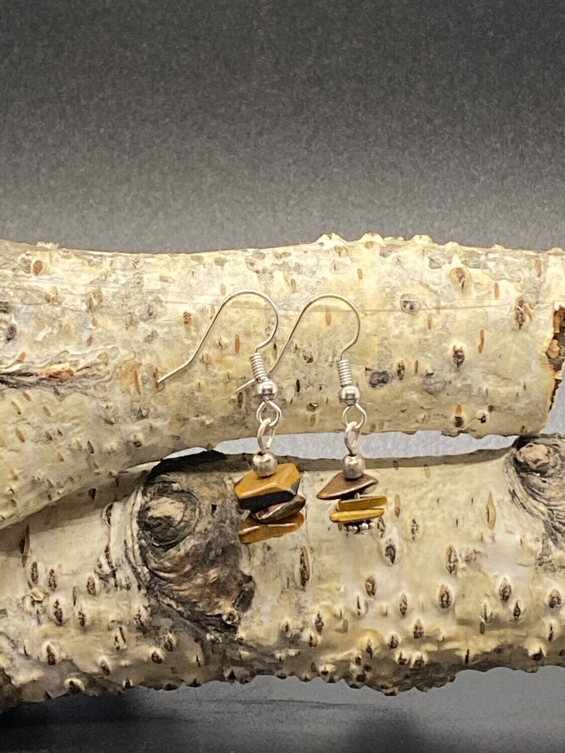 Stacked Tigers Eye Earrings