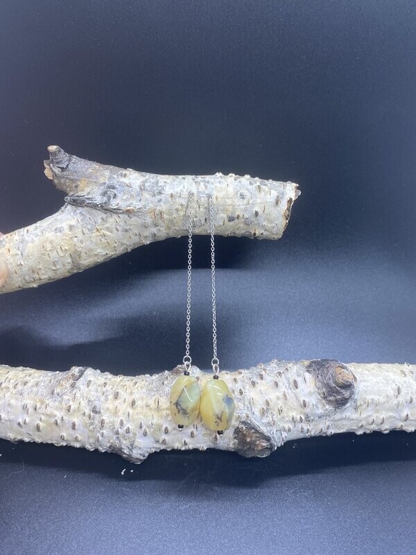 Yellow Opal Ear Threads