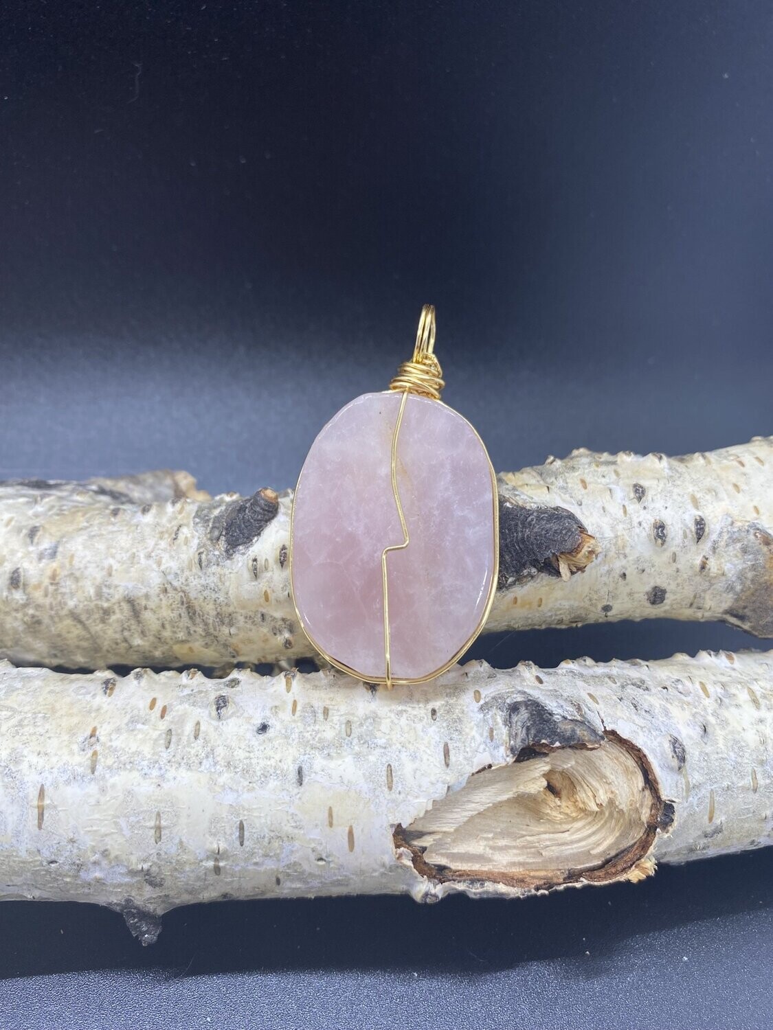 Rose Quartz Oval Necklace