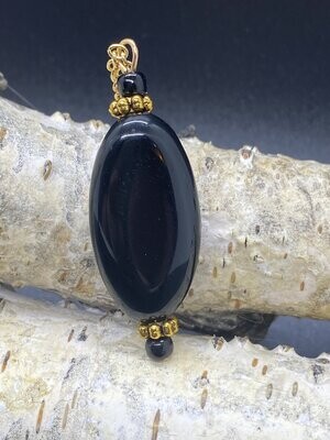 Banded Obsidian Oval Neklace