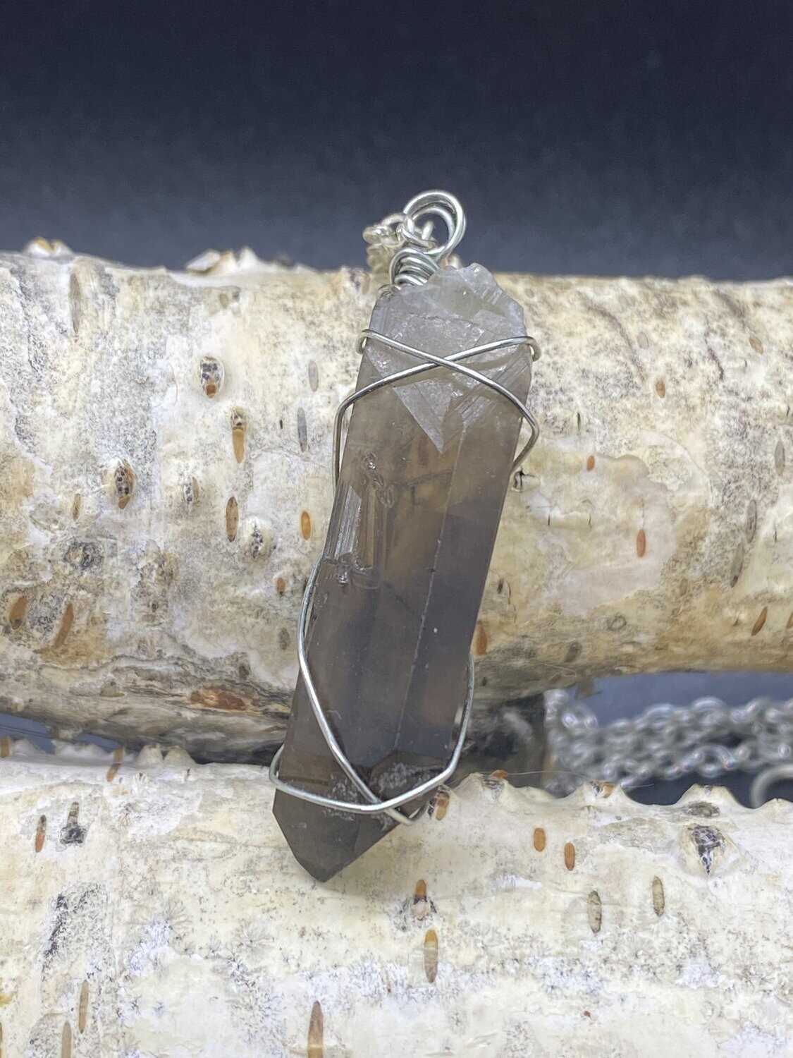 Smoky Quartz Crystal Point Necklace