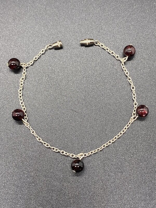 Garnet Charm Bracelet