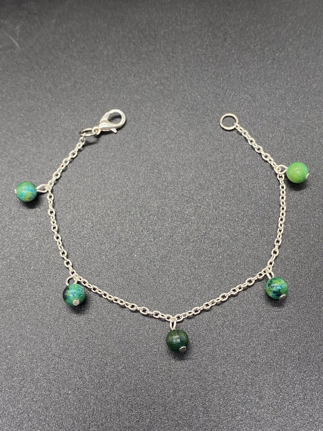 Green Chrysocolla Charm Bracelet