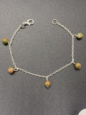 Unakite Charm Bracelet