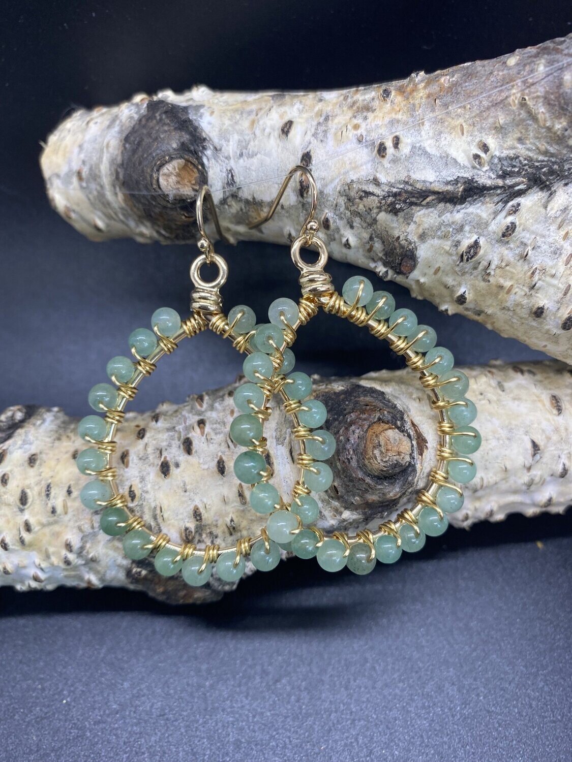Gree Aventurine Teardrop Earrings