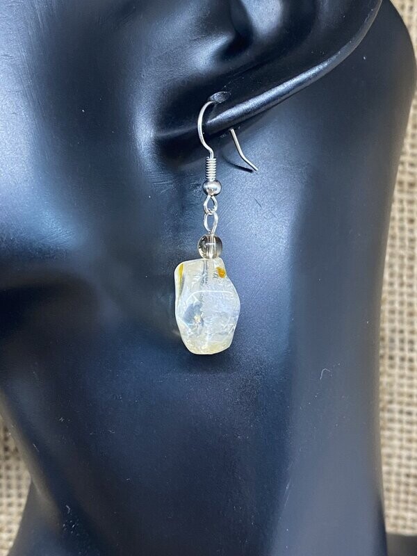 Citrine Drop Earrings (silver)