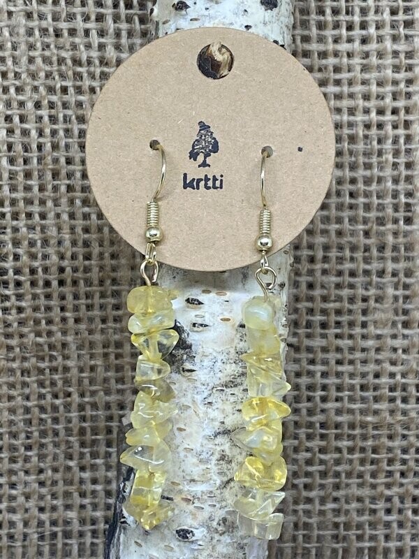 Citrine Chip Drop Earrings