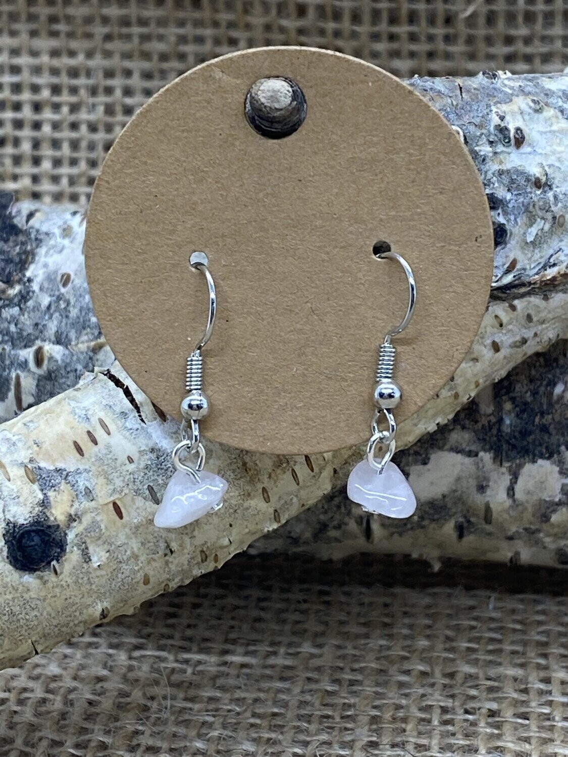 Delicate Rose Quartz Drop Earring