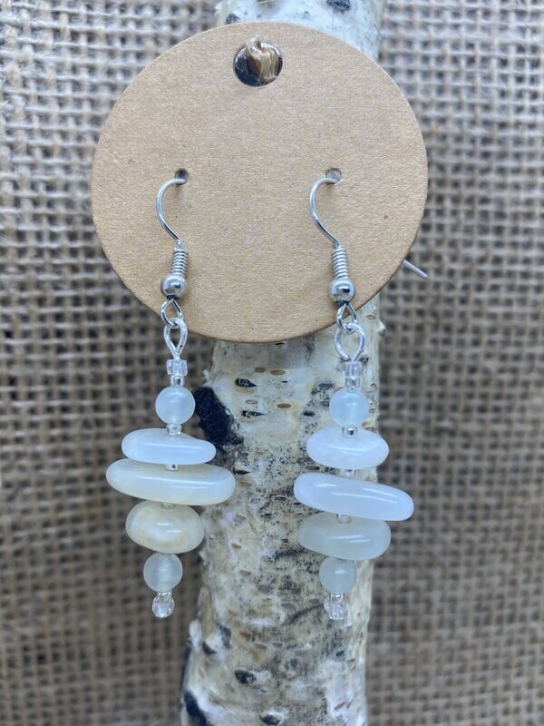 stacked Moonstone Drop Earrings