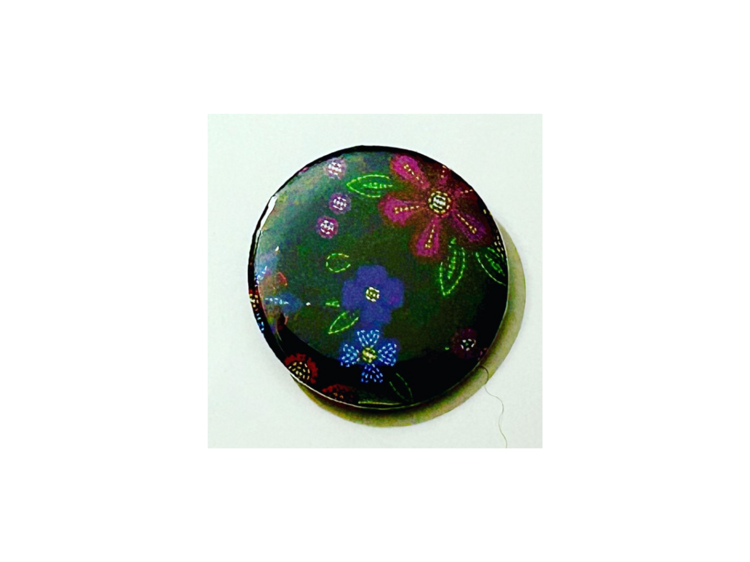 Floral Button Black
