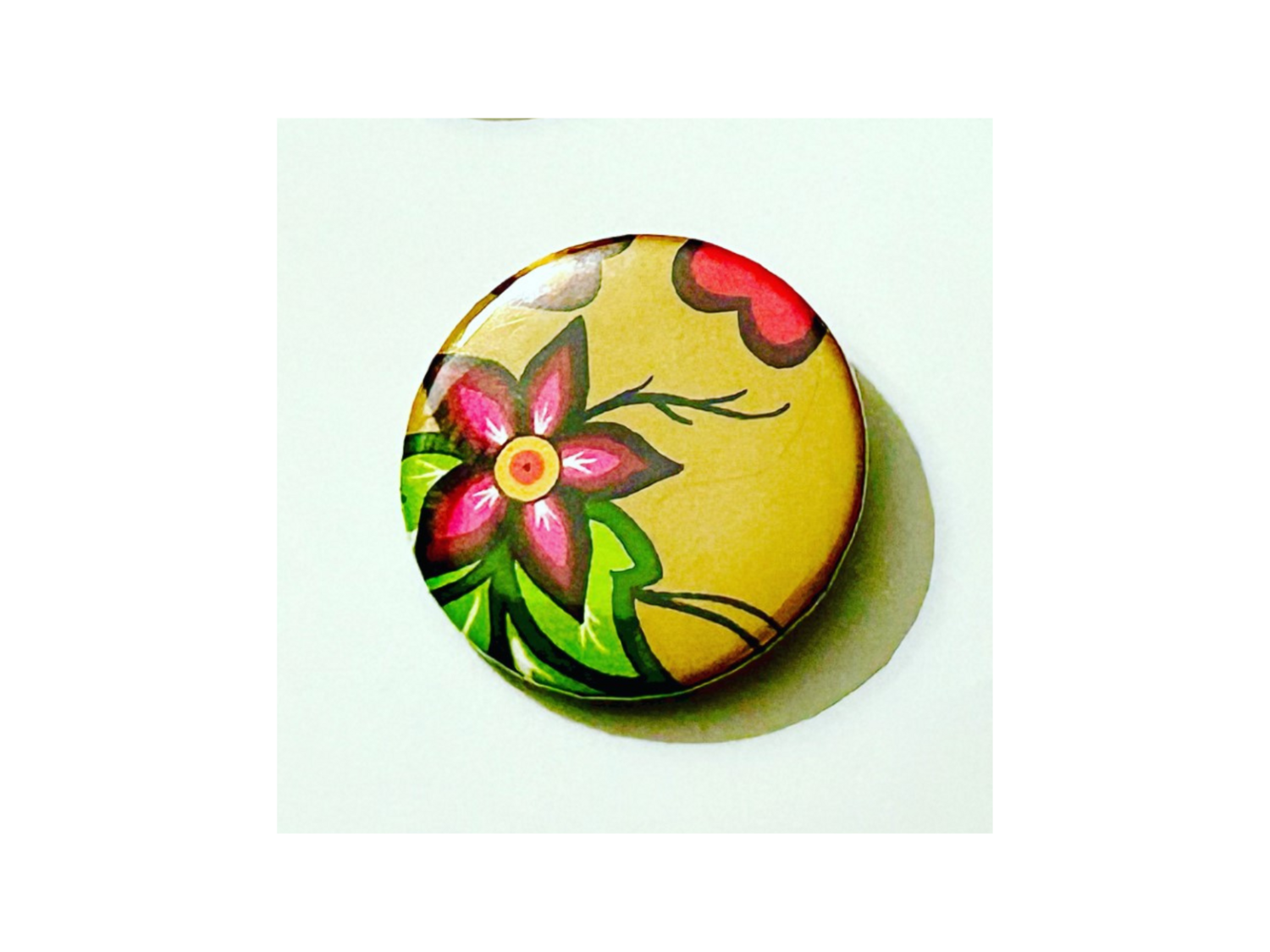 Floral Button (Tan)