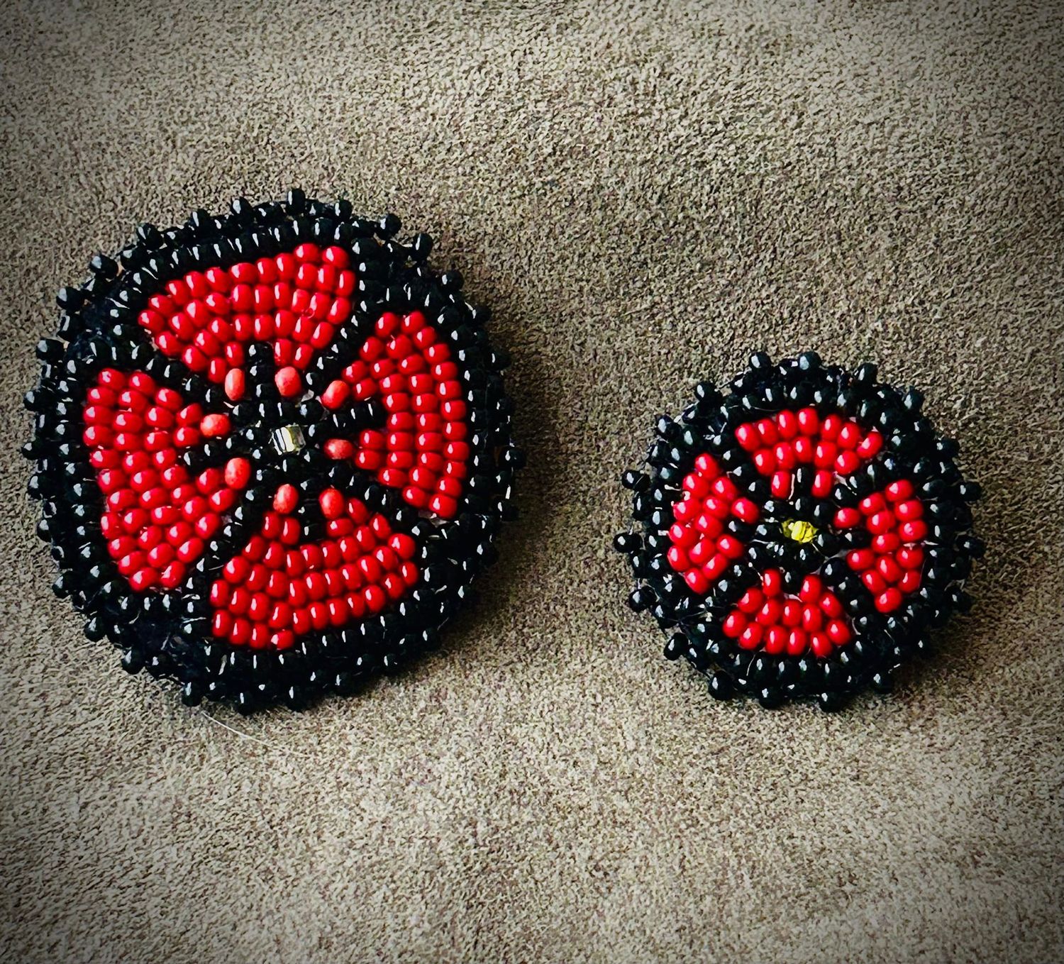 Beaded Poppy Pins