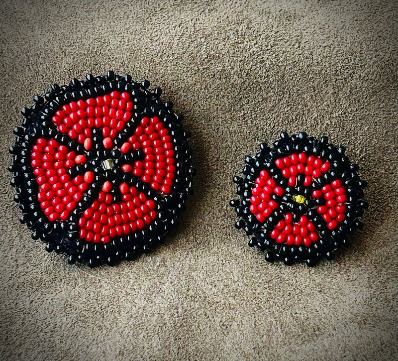Beaded Poppy Pins