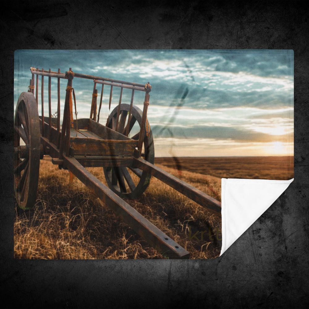 Prairie Sunrise Red River Cart Throw Blanket