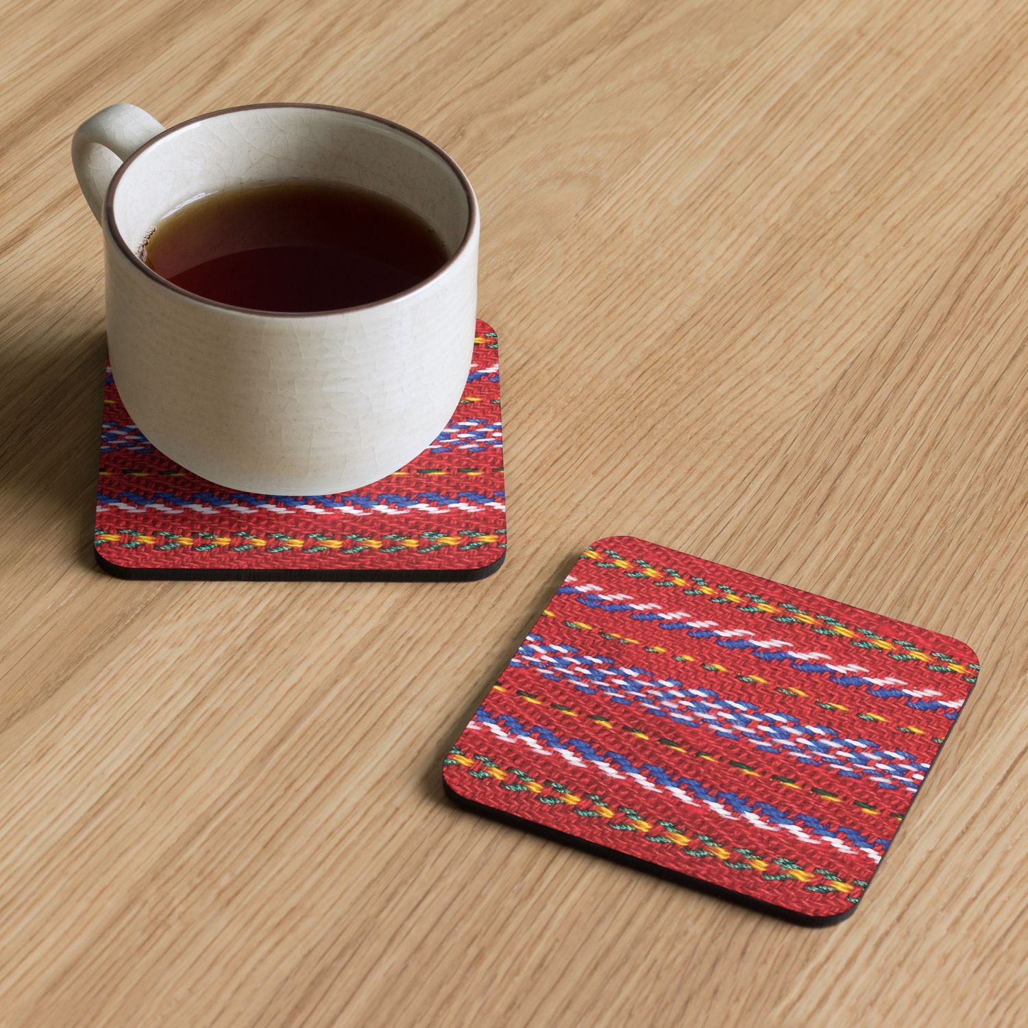 Métis Sash Cork-Back Coaster Métis Sash Cork-Back Coaster