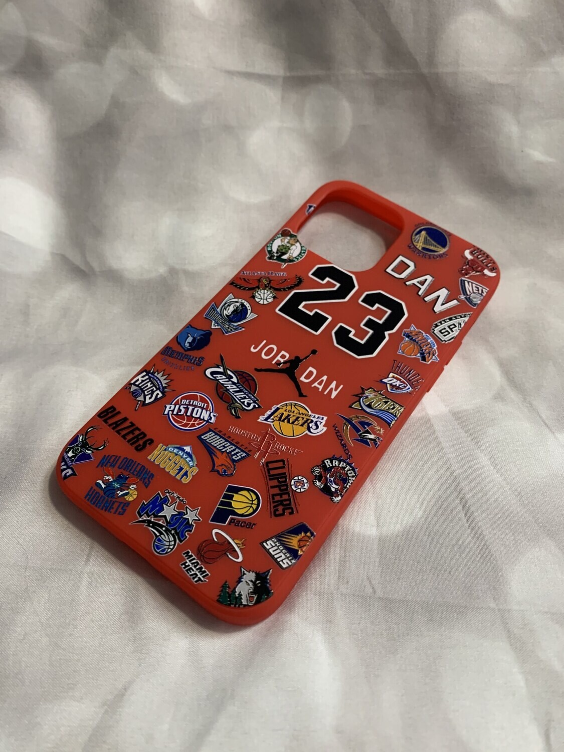 Jordan and NBA Team logos case (Red) for Iphone 12,12pro and 12ProMax. &quot;Free Shipping&quot;