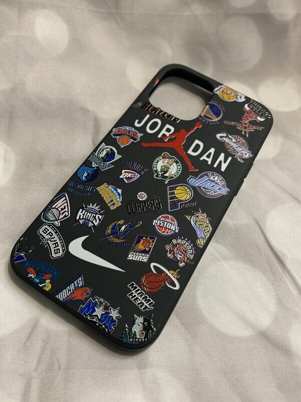 Jordan and NBA Team logos case (Black) for Iphone 12,12pro and 12ProMax. &quot;Free Shipping&quot;