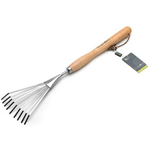 Just the right tool for raking between shrubs.