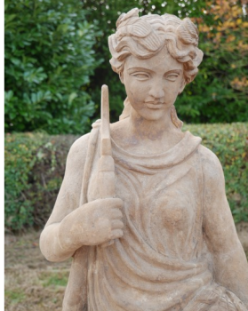 Lady With Sickle Carved Stone Statue