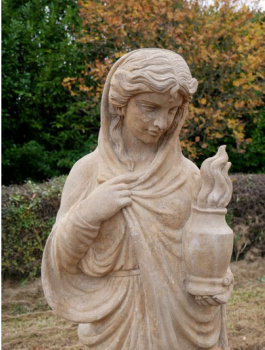 Lady With Urn Carved Stone Statue