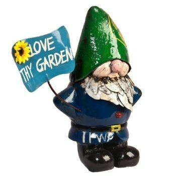 Say hello to Larry! He's nearly two feet tall and carries a colourful 'Love Thy Garden' sign. 