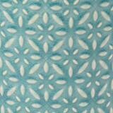 Finished with a beautiful turquoise blue, crackle glaze.
Close up of pattern in Tuscany Blue finish