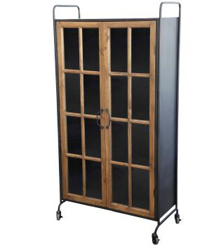 The Gerard is a lovely wheeled full height (nearly six feet high) black and poplar wood display unit.