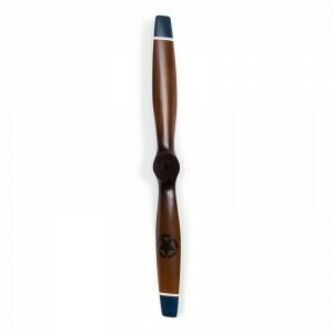 Beautifully made, this is a replica of a World War 1 propellor in a Honey finish with the distinctive blue tips on the extremes. Length 120 cm