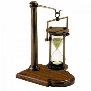 Keep track of the passing time with this unusual and attractive hourglass which has a beautiful stand and ideal as a desk piece or as an interesting item in the home.