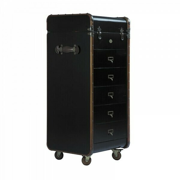 The distressed honey wood evident on the unit contrast beautifully with the the trunk colour