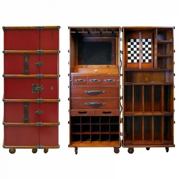 In Burgundy, this Stateroom Bar Cabinet looks just the business and will impress your guests no end.