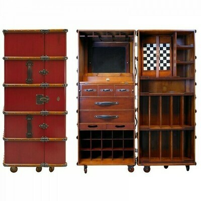 In Burgundy, this Stateroom Bar Cabinet looks just the business and will impress your guests no end.