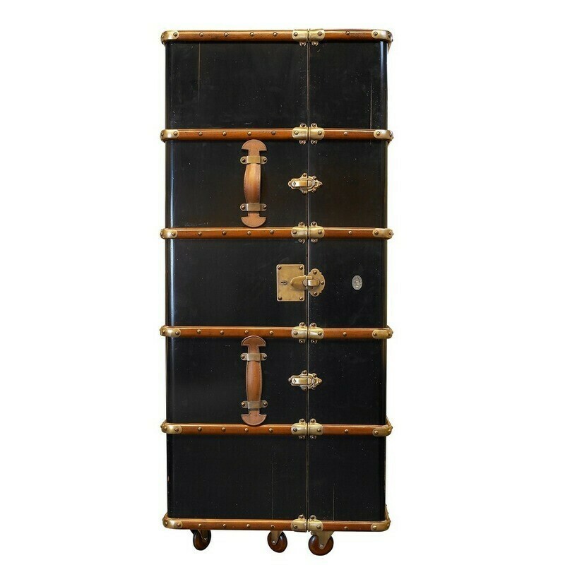 Quality comes first with this Stateroom Bar Cabinet which is as good as it gets!
Yes, it looks just like a luggage trunk, but inside it's a grand bar that will make your guests feel extra special.
