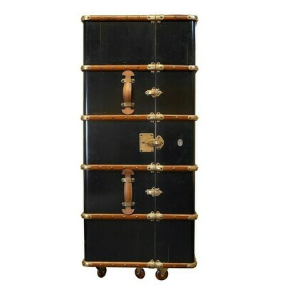 Quality comes first with this Stateroom Bar Cabinet which is as good as it gets!
Yes, it looks just like a luggage trunk, but inside it's a grand bar that will make your guests feel extra special.