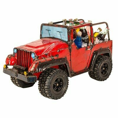 This smart red 4x4 has plenty of room for keeping your drinks cool , and I have to say it's rather cool itself!! Looks great in so many places around the home or garden, and makes a good planter tub too. 